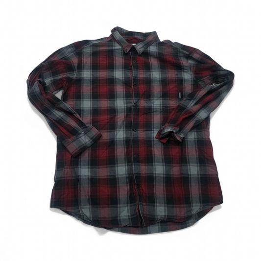Camisa Columbia 2xl Cuadro Negro Y Rojo (Usado)