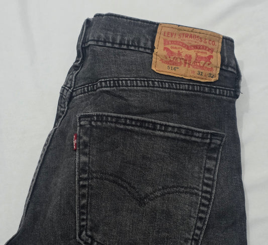 Pantalon Levis 514 31x32 Recto Negro Deslavado (Usado)