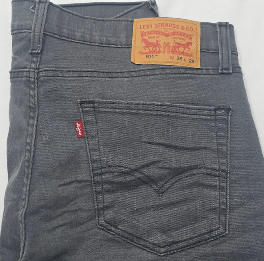 Pantalon Levis 511 36x29 Slimfit Gris (Usado)