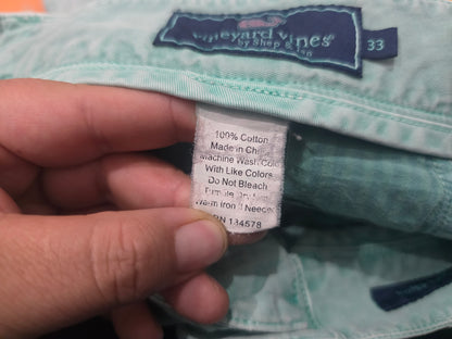 Bermuda Vineyard Vines Talla 33 Verde Deslavado (Usado)