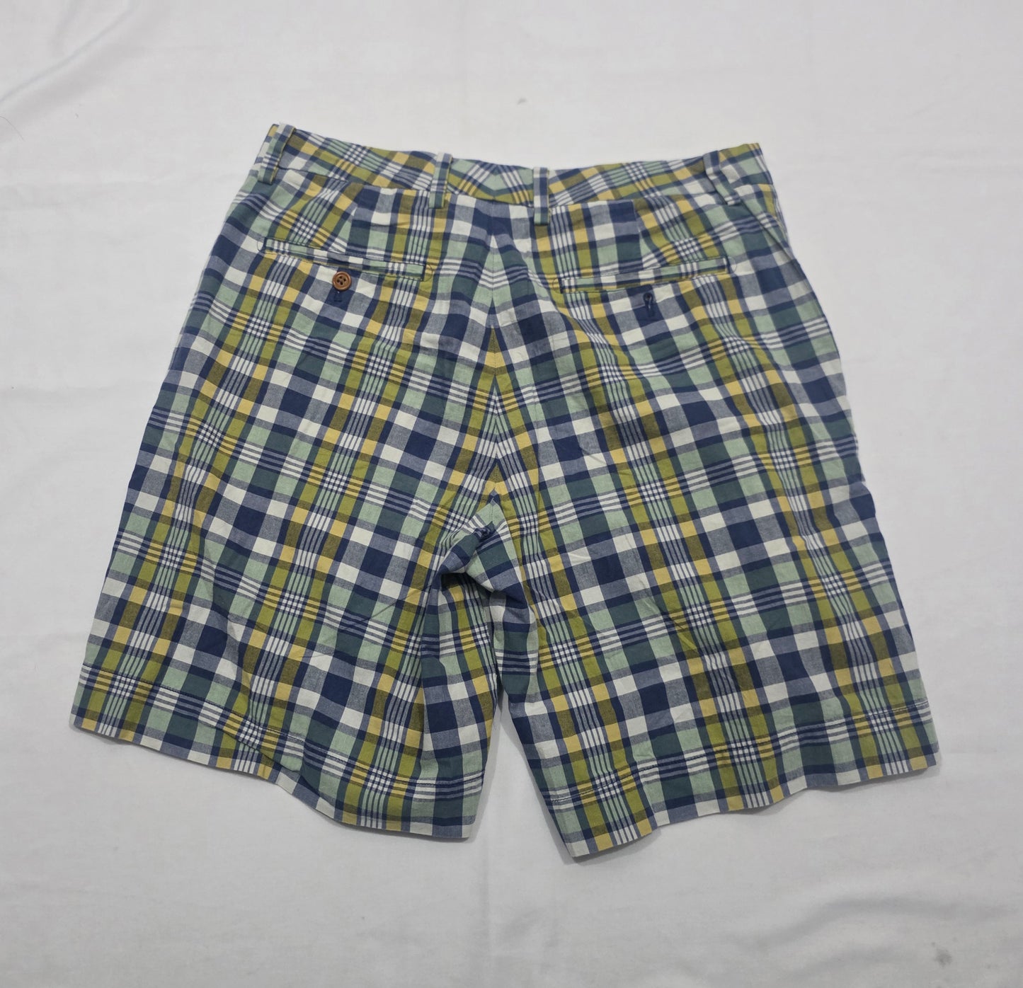 Bermuda Vineyard Vines Talla 33 Cuadro Azul Verde (Usado)