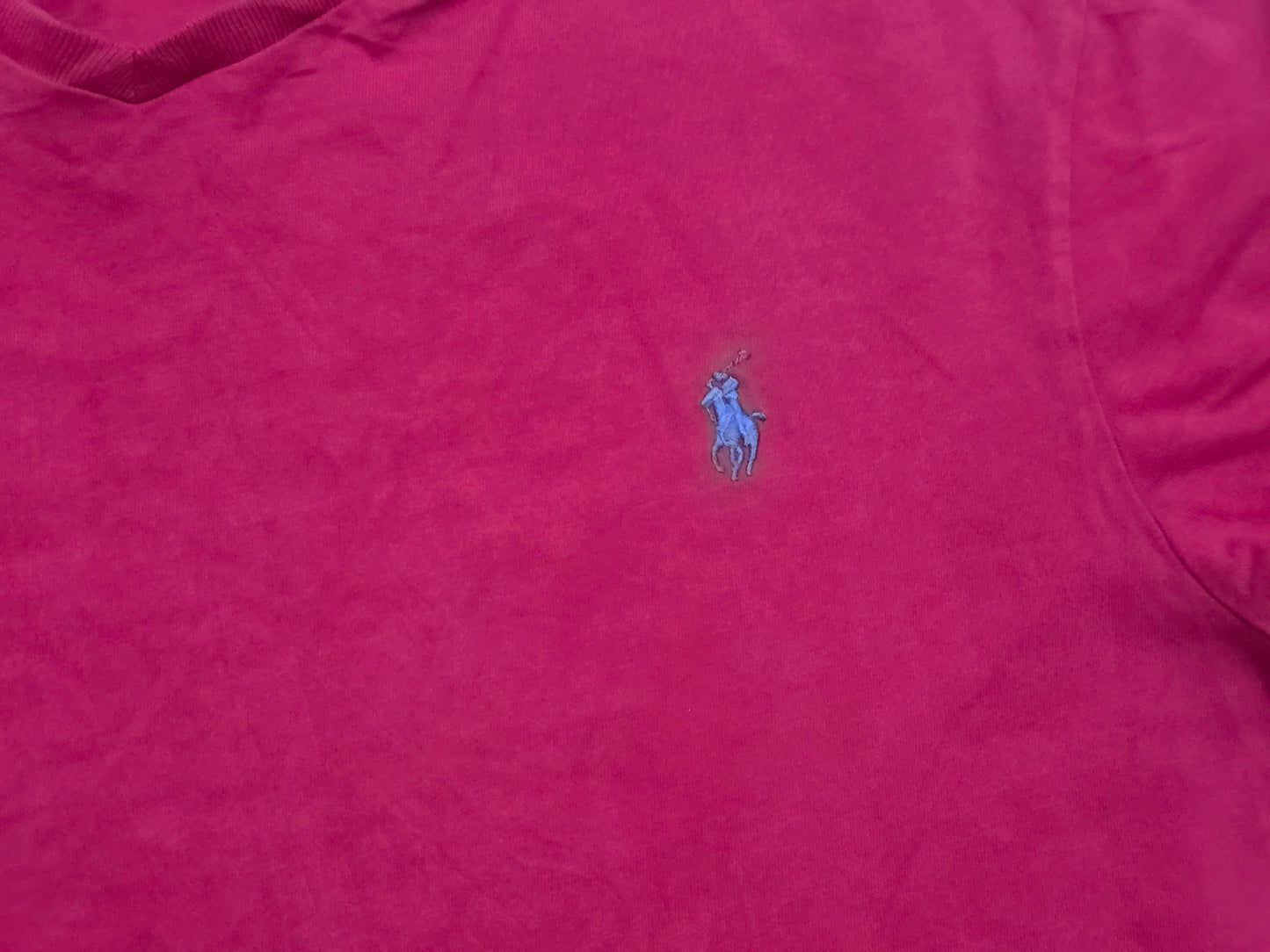 Playera Ralph Lauren Mediana M Rosa Pony Azul (Usado)