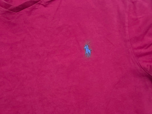 Playera Ralph Lauren Mediana M Rosa Pony Azul (Usado)