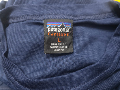 Playera Manga Larga Patagonia Capilene Grande L Azul (Usado)
