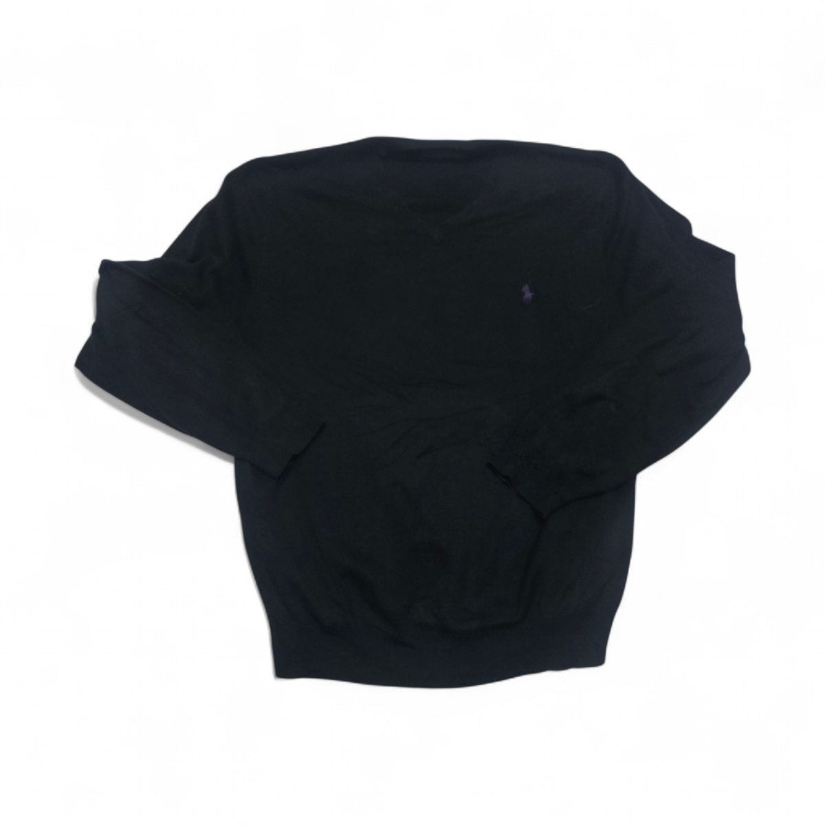 Sueter Ralph Lauren Grande L Negro Pony Morado (Usado)