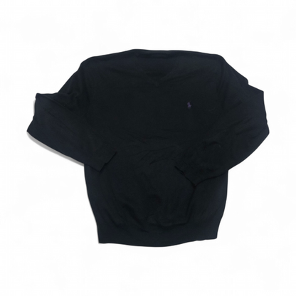 Sueter Ralph Lauren Grande L Negro Pony Morado (Usado)