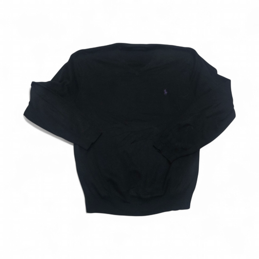Sueter Ralph Lauren Grande L Negro Pony Morado (Usado)