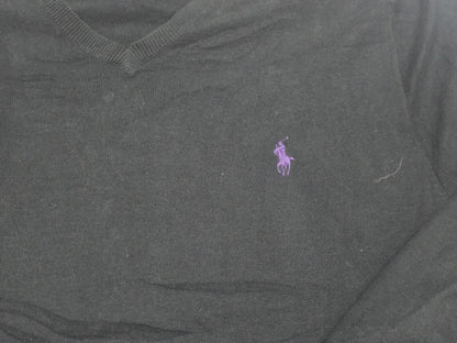 Sueter Ralph Lauren Grande L Negro Pony Morado (Usado)