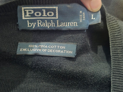 Sueter Ralph Lauren Grande L Negro Pony Morado (Usado)