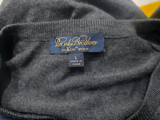 Sueter Brooks Brothers Grande L Gris Cuello V (Usado)