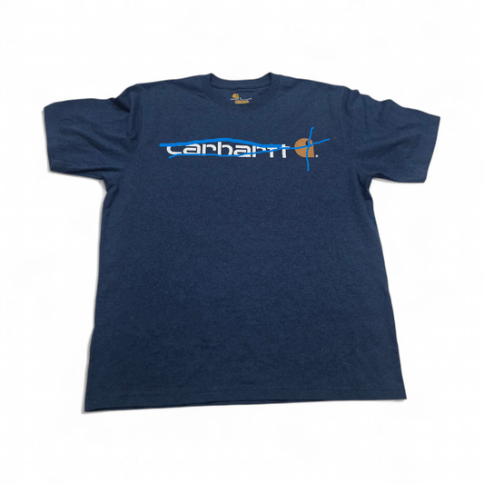Playera Carhartt Grande L Original Fit Azul Letras (Usado)