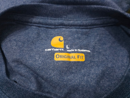 Playera Carhartt Grande L Original Fit Azul Letras (Usado)
