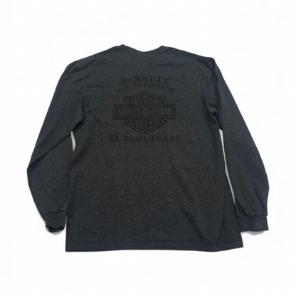 Playera Manga Larga Harley Davidson Grande L Gris (Usado)