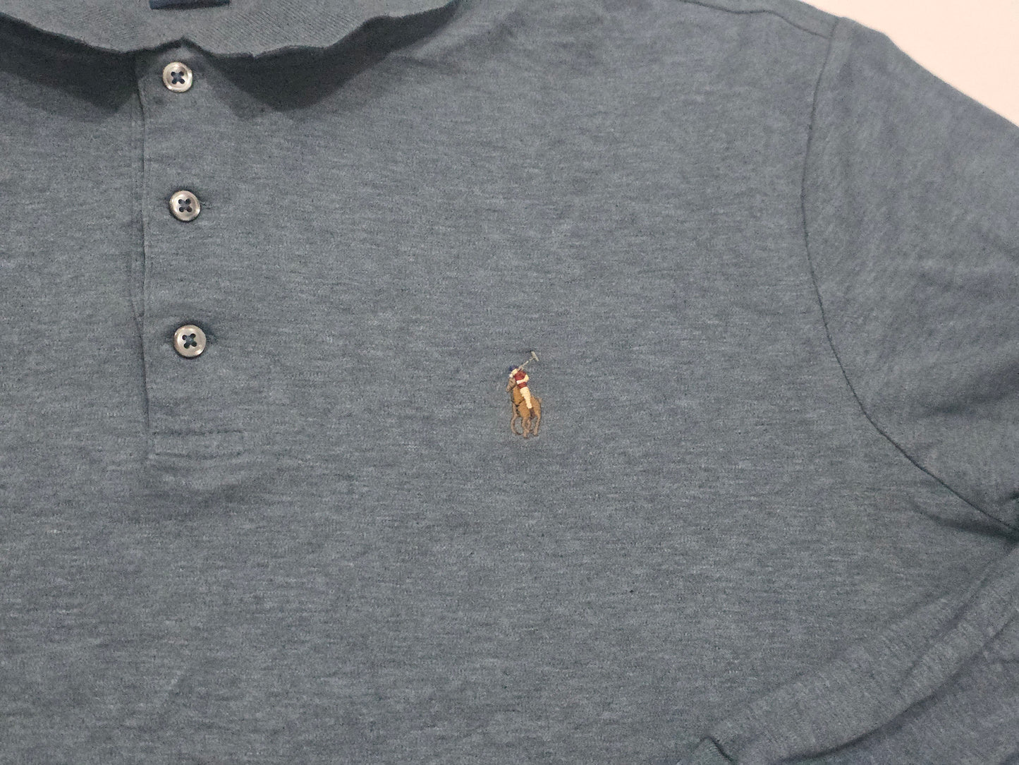 Playera Polo Ralph Lauren Grande Classic Fit Azul (Usado)