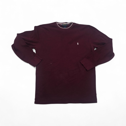 Playera Ralph Lauren Grande L Vino Pony Blanco Manga Larga (Usado)