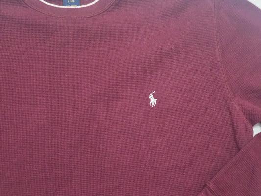 Playera Ralph Lauren Grande L Vino Pony Blanco Manga Larga (Usado)