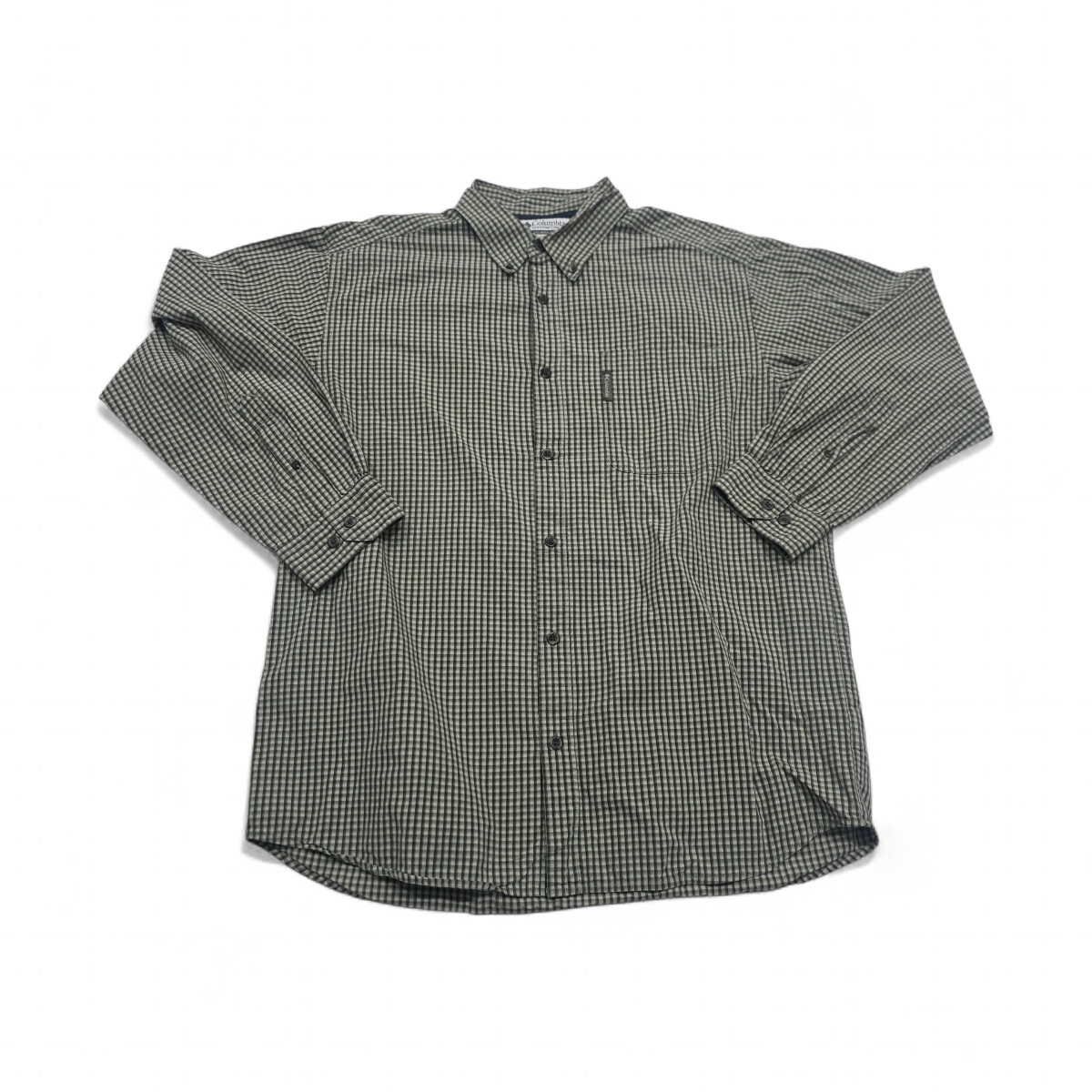 Camisa Columbia Grande L Cuadro Verde Y Blanco (Usado)