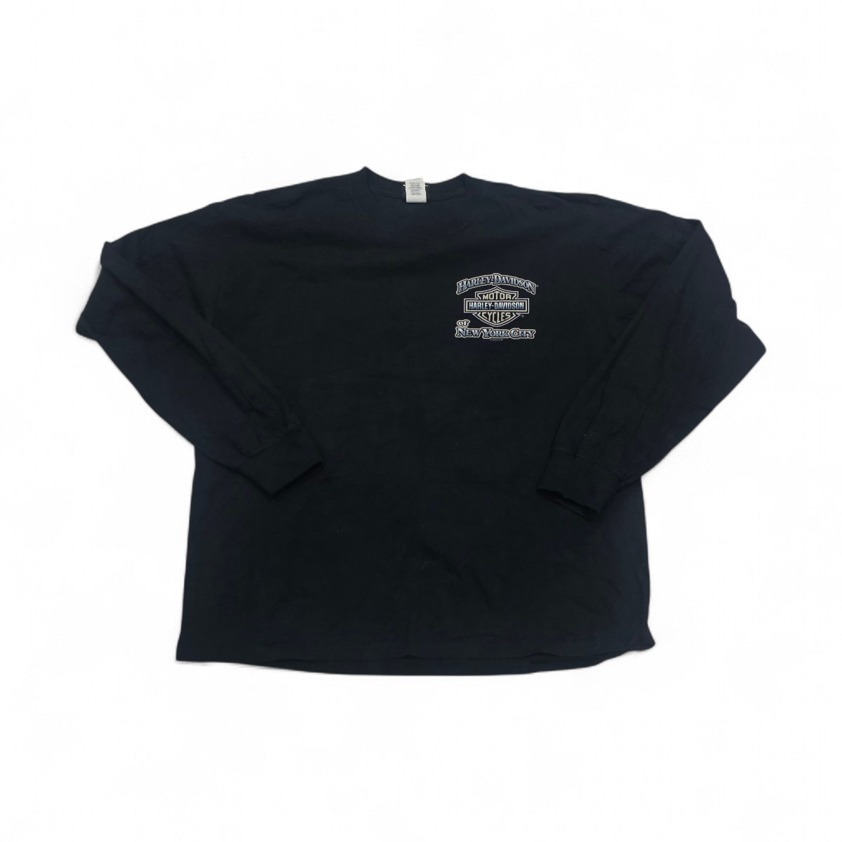Playera Harley Davidson Grande L Negro New York Manga Larga (Usado)