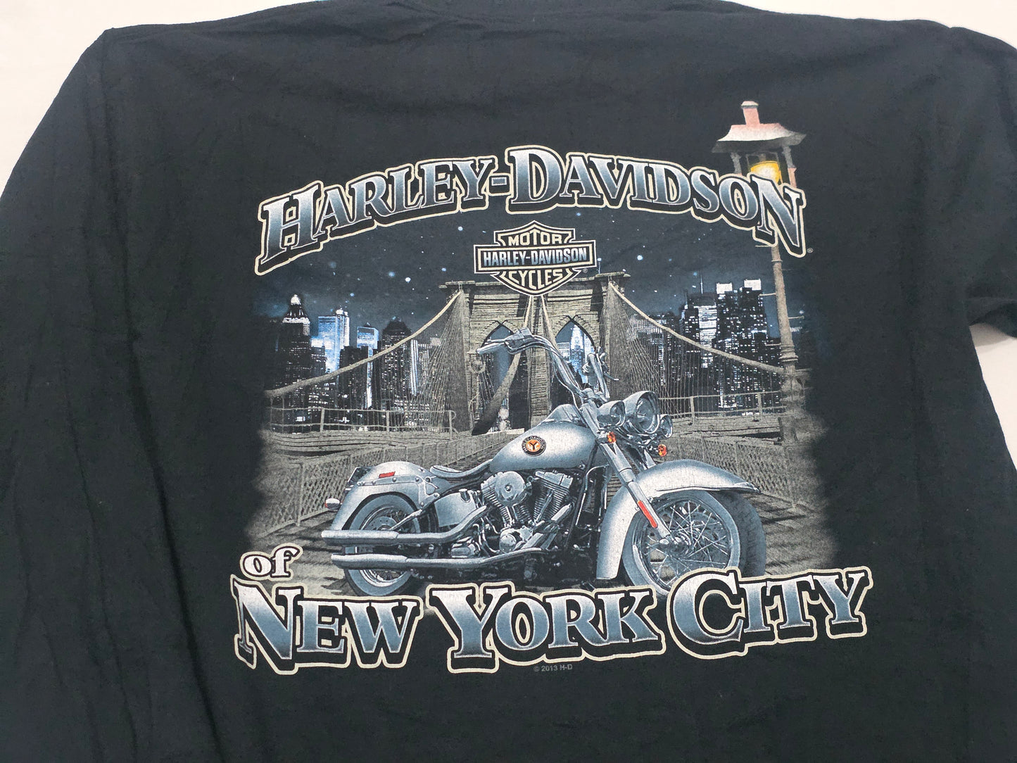 Playera Harley Davidson Grande L Negro New York Manga Larga (Usado)
