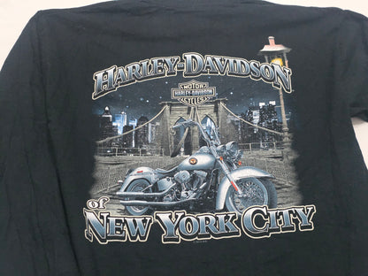 Playera Harley Davidson Grande L Negro New York Manga Larga (Usado)