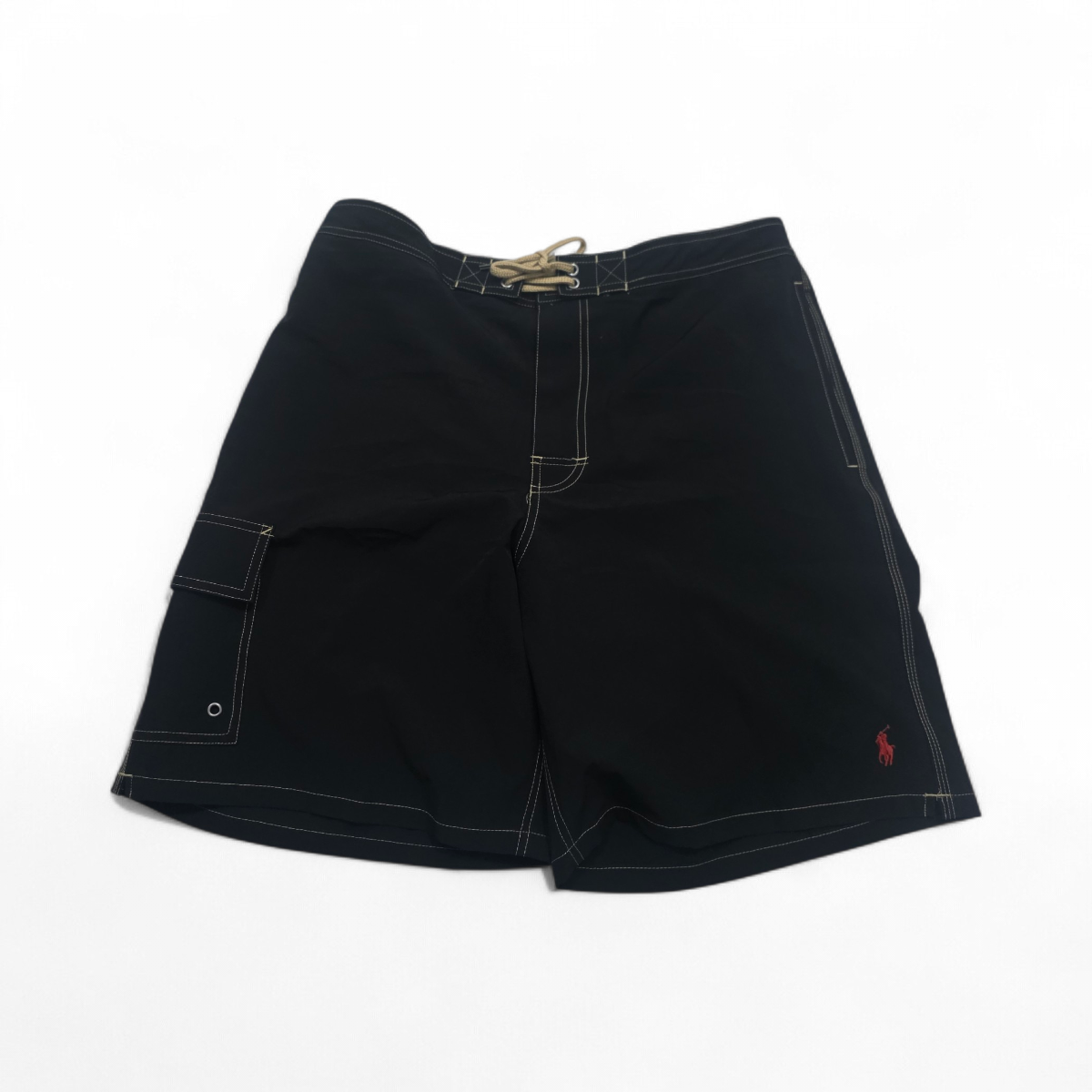 Bermuda Ralph Lauren Xgrande Xl Negro Pony Rojo (Usado)