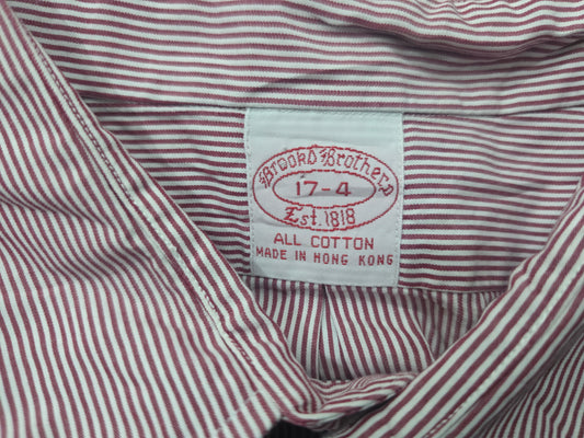 Camisa Brooks Brothers Xgrande 17-4 Lineas Rojo Blanco (Usado)