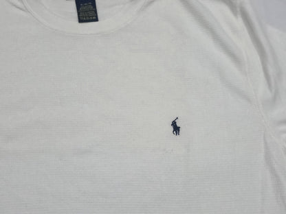 Playera Manga Larga Ralph Lauren Blanca Pony Azul (Usado)
