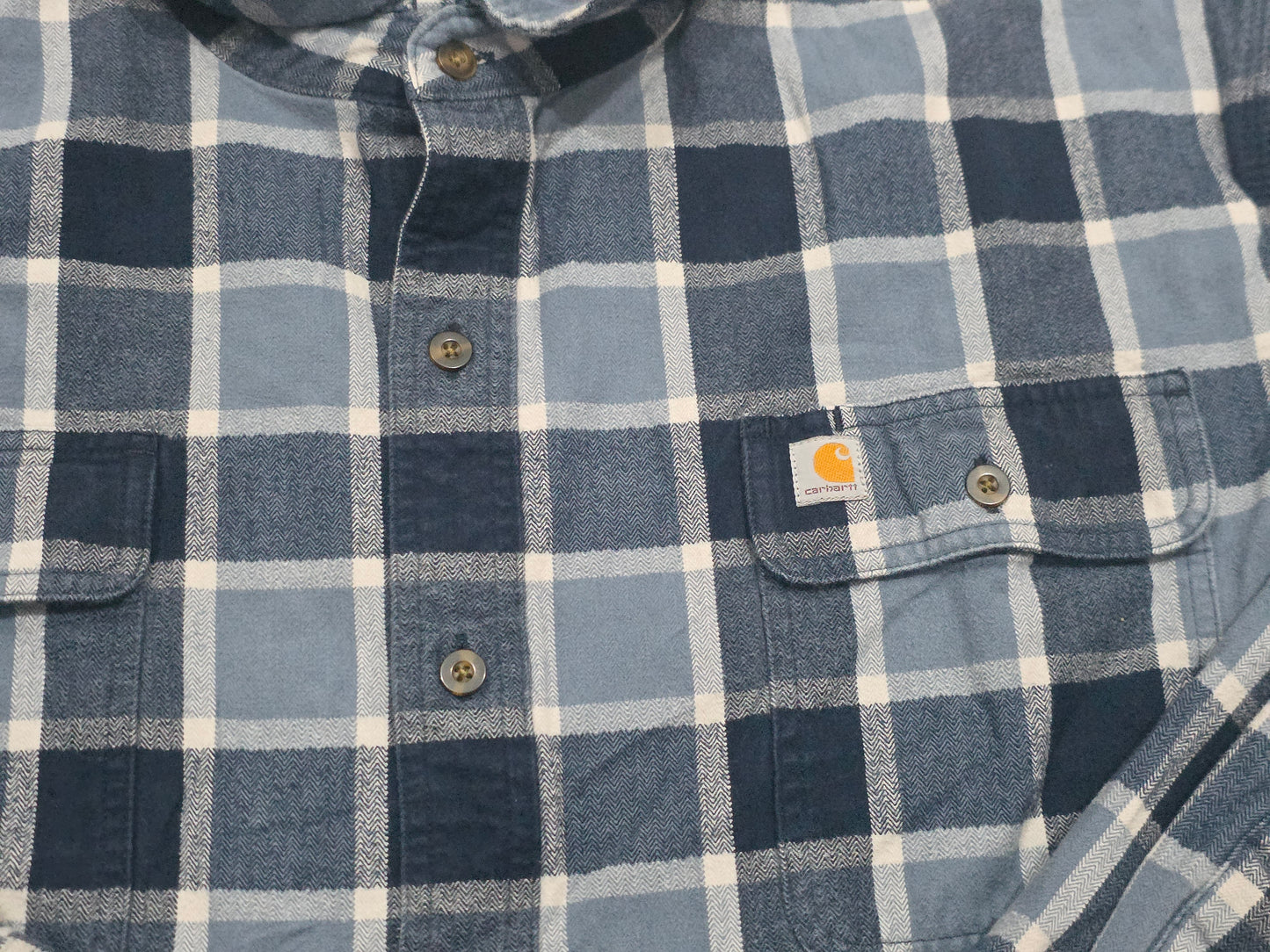 Camisa Carhartt 2xl Regular Cuadro Azul (Usado)