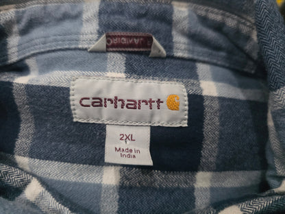 Camisa Carhartt 2xl Regular Cuadro Azul (Usado)