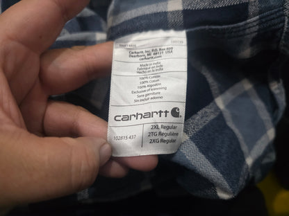 Camisa Carhartt 2xl Regular Cuadro Azul (Usado)