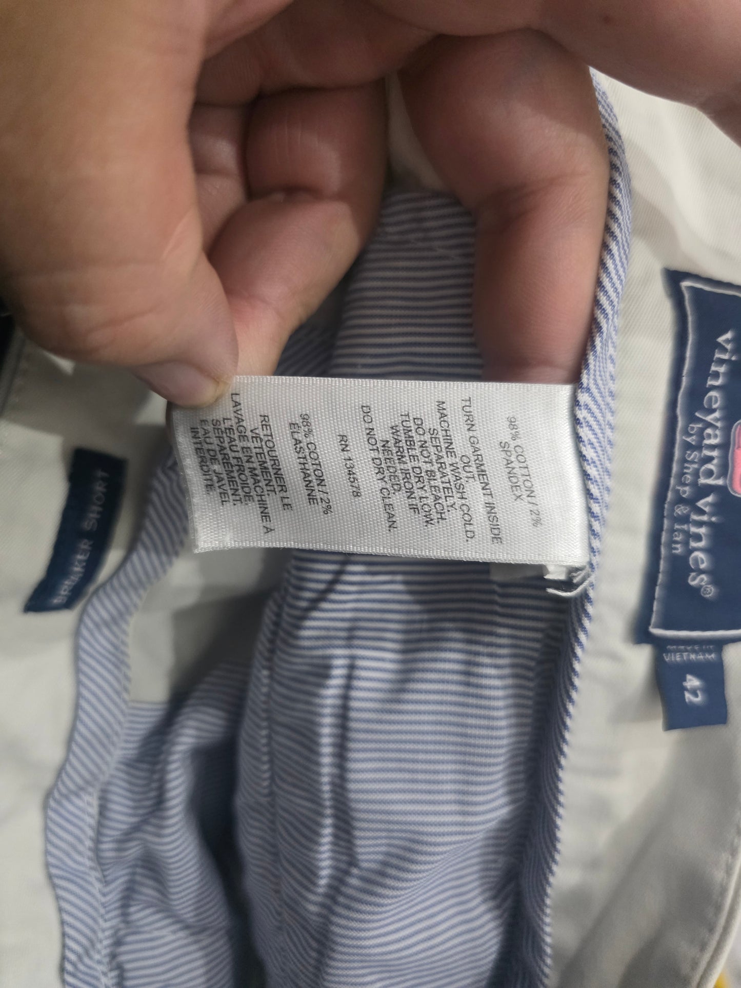 Bermuda Vineyard Vines Talla 42 Blanco (Usado)