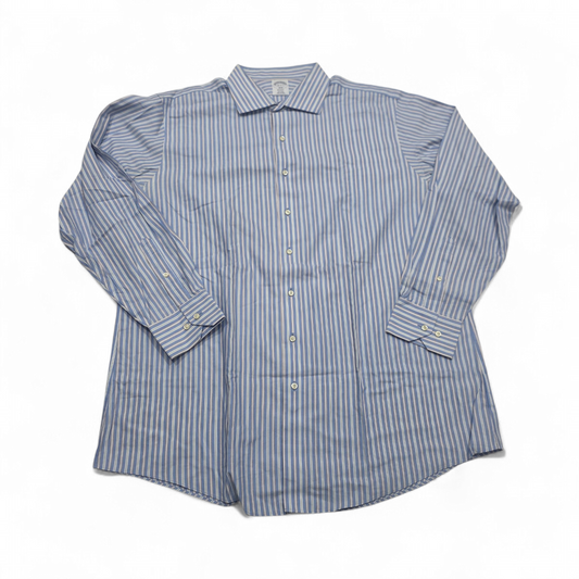 Camisa Brooks Brothers 2xl 18 6/7 Regent Azul Lineas (Usado)