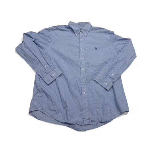 Camisa Ralph Lauren 2xl Azul Y Blanco Lineas Pony Azul (Usado)
