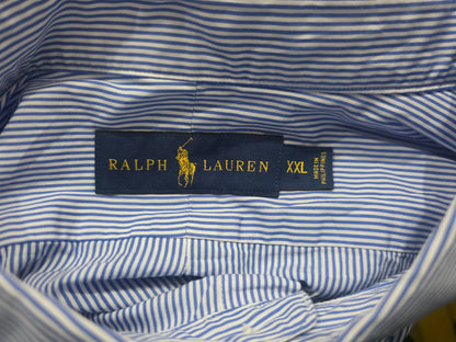 Camisa Ralph Lauren 2xl Azul Y Blanco Lineas Pony Azul (Usado)