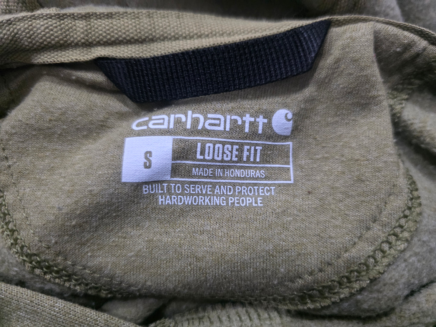 Sudadera Carhartt Chico S Verde Loose Fit Gorro (Usado)