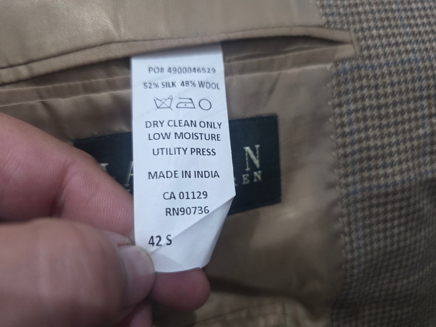 Saco Ralph Lauren 42s Cafe Seda (Usado)