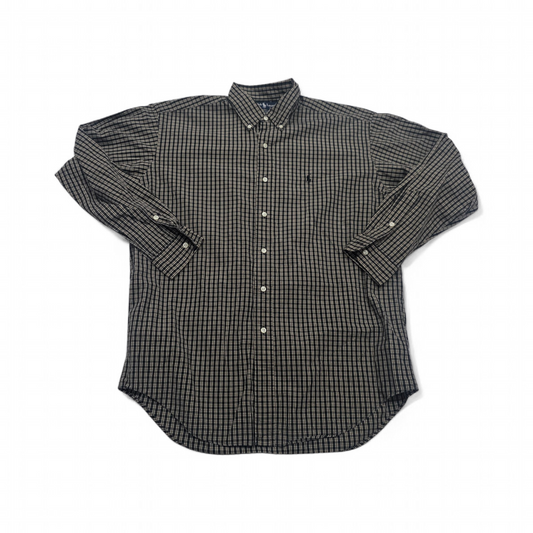 Camisa Ralph Lauren Mediana M Blake Cuadro Negro Cafe Amplio (Usado)