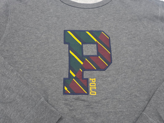 Sudadera Ralph Lauren Grande L Gris Letra (Usado)