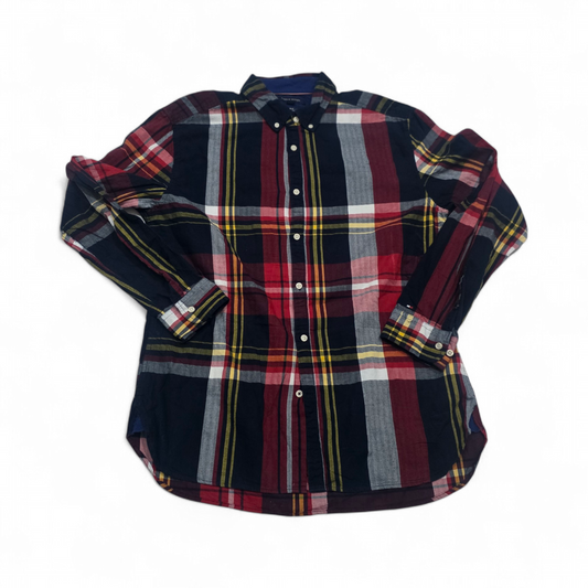 Camisa Tommy Hilfiger Xgrande Xl Slimfit Cuadro Azul Y Rojo (Usado)