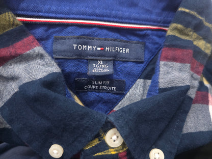 Camisa Tommy Hilfiger Xgrande Xl Slimfit Cuadro Azul Y Rojo (Usado)