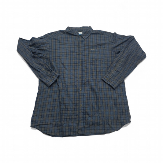 Camisa Columbia 2xl Tall Cuadro Azul Y Verde (Usado)