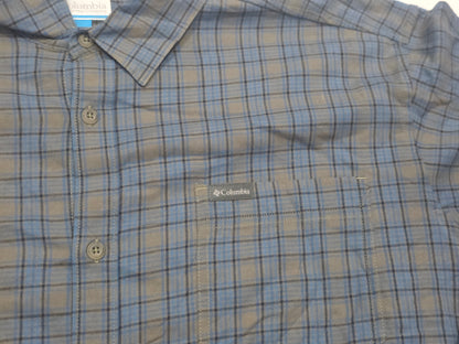 Camisa Columbia 2xl Tall Cuadro Azul Y Verde (Usado)