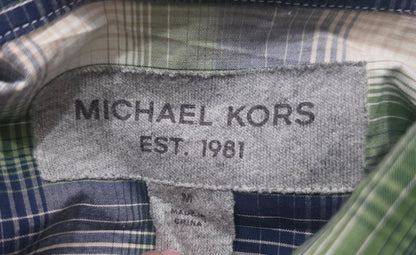 Camisa Michael Kors Mediana M Cuadro Verde Y Azul