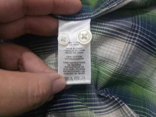 Camisa Michael Kors Mediana M Cuadro Verde Y Azul
