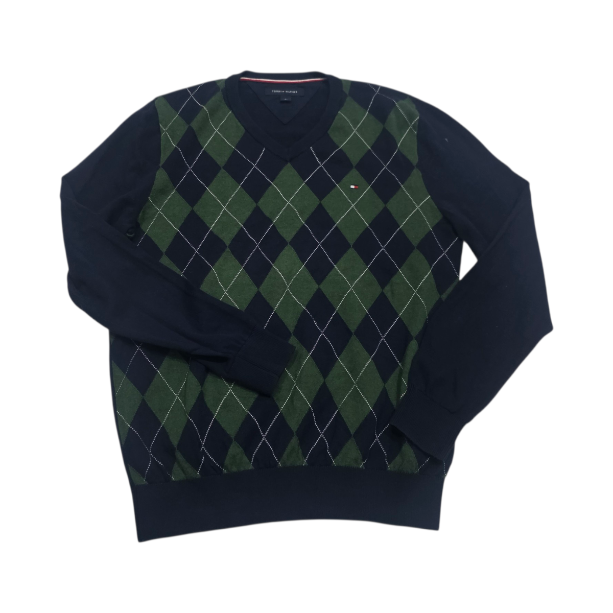 Sueter Tommy Hilfiger Mediana M Azul Figuras Verde