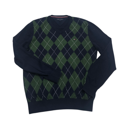 Sueter Tommy Hilfiger Mediana M Azul Figuras Verde