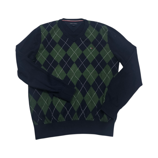 Sueter Tommy Hilfiger Mediana M Azul Figuras Verde