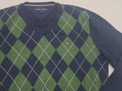 Sueter Tommy Hilfiger Mediana M Azul Figuras Verde