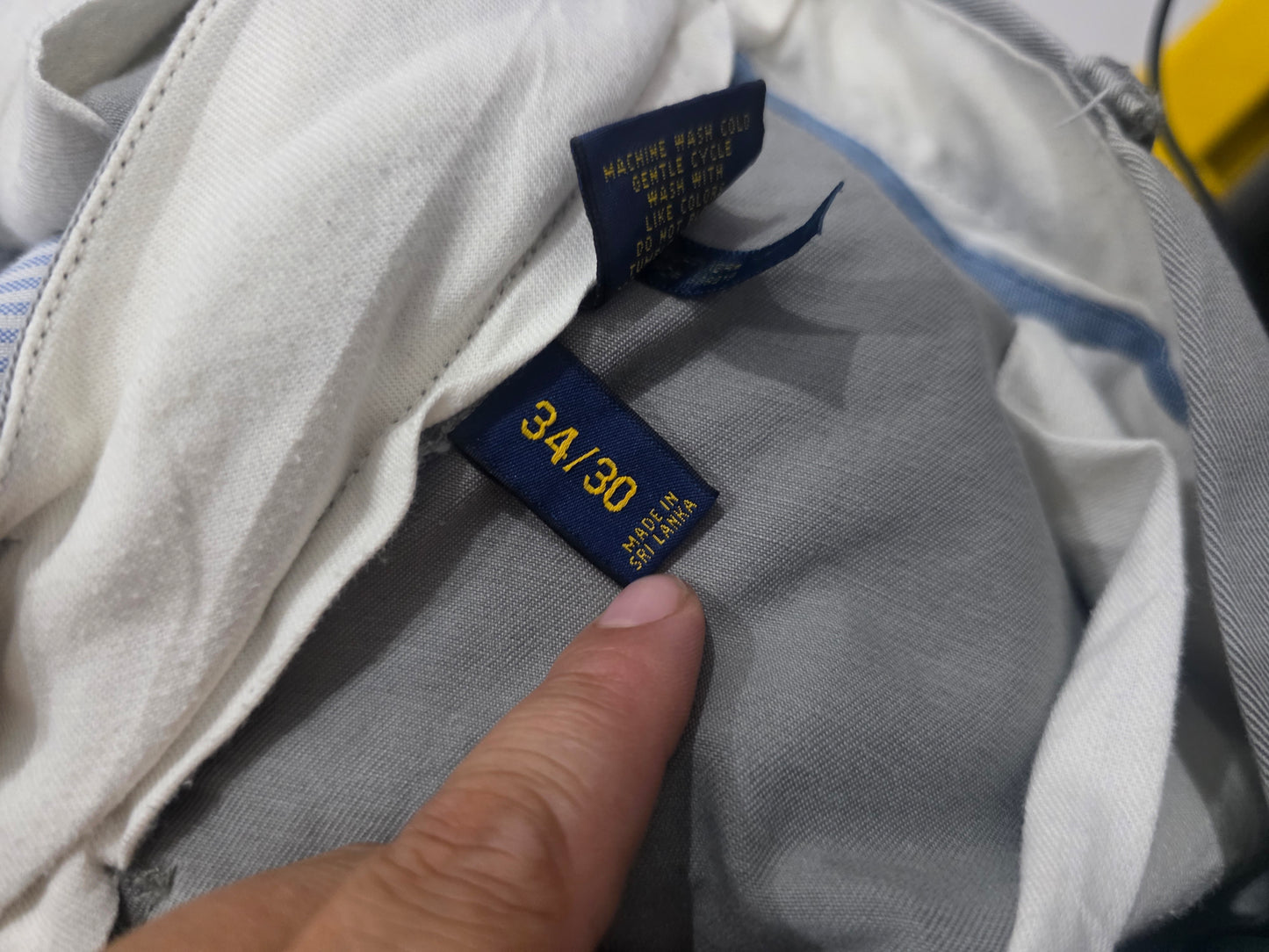 Pantalon Recto Ralph Lauren 34x30 Gris