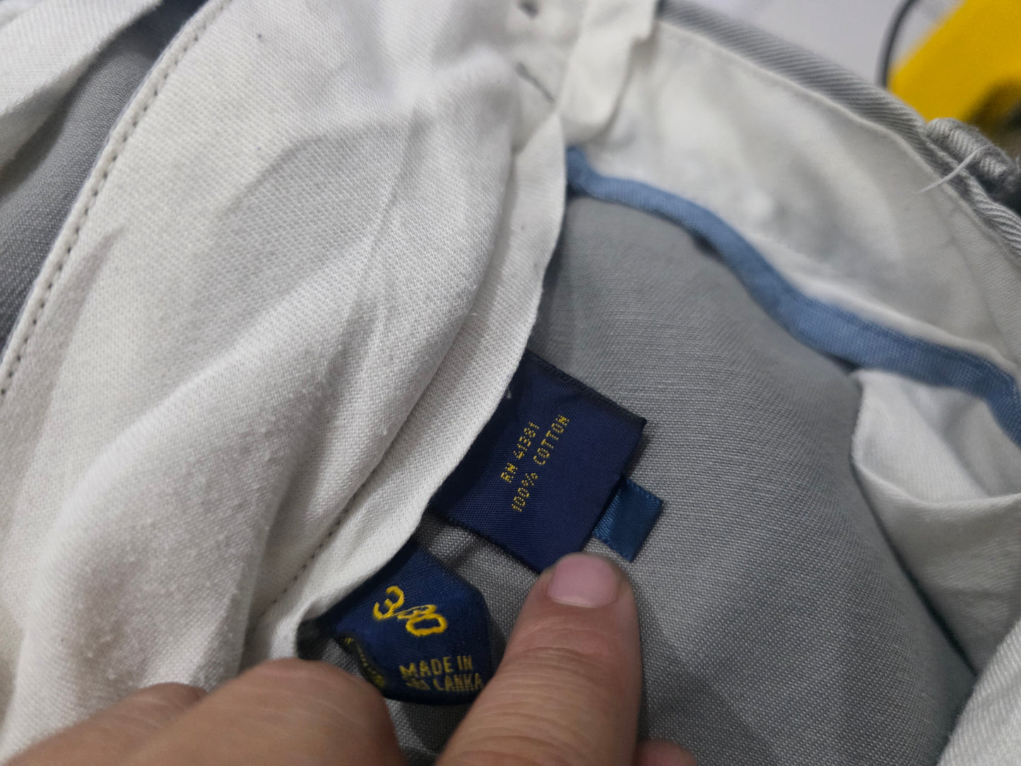 Pantalon Recto Ralph Lauren 34x30 Gris